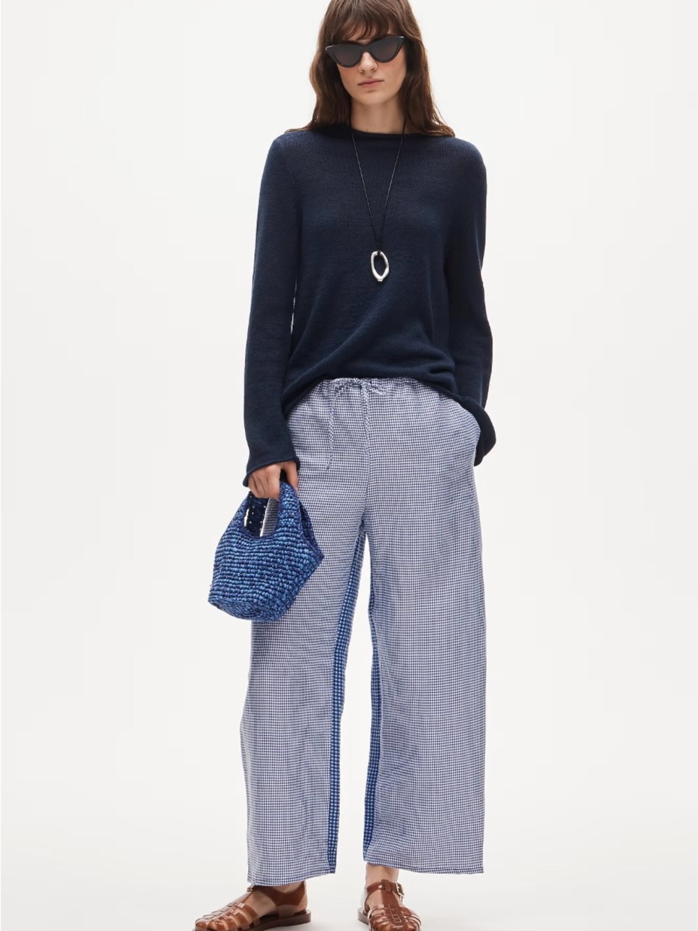 NWT J. Crew Luna Pant In Gingham Linen Blend S Small Sold Out Donni